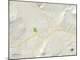 Political Map of Evanston, WY-null-Mounted Art Print