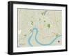 Political Map of Evansville, IN-null-Framed Art Print