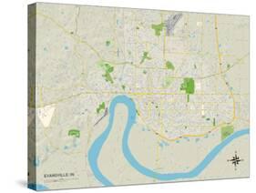 Political Map of Evansville, IN-null-Stretched Canvas