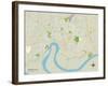 Political Map of Evansville, IN-null-Framed Art Print