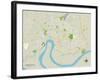 Political Map of Evansville, IN-null-Framed Art Print