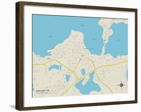 Political Map of Excelsior, MN-null-Framed Art Print