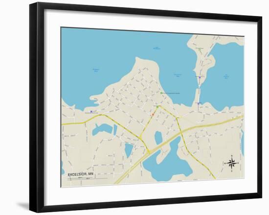 Political Map of Excelsior, MN-null-Framed Art Print