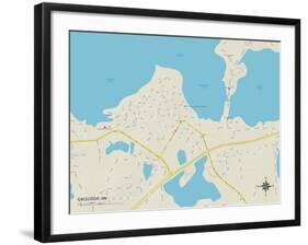 Political Map of Excelsior, MN-null-Framed Art Print