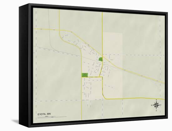 Political Map of Eyota, MN-null-Framed Stretched Canvas