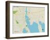 Political Map of Fairhaven, MA-null-Framed Art Print