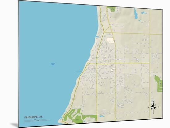 Political Map of Fairhope, AL-null-Mounted Art Print