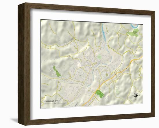 Political Map of Fairmont, WV-null-Framed Art Print