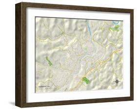 Political Map of Fairmont, WV-null-Framed Art Print