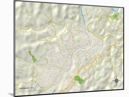 Political Map of Fairmont, WV-null-Mounted Art Print