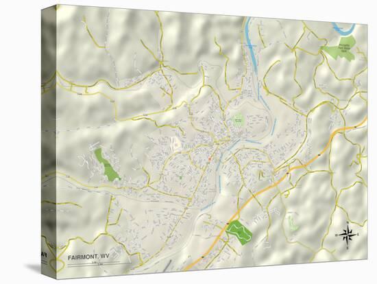 Political Map of Fairmont, WV-null-Stretched Canvas