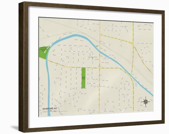 Political Map of Fairport, NY-null-Framed Art Print