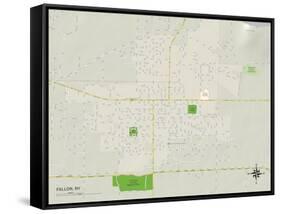 Political Map of Fallon, NV-null-Framed Stretched Canvas