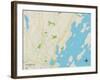 Political Map of Falmouth, ME-null-Framed Art Print