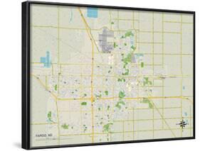 Political Map of Fargo, ND-null-Framed Art Print