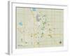 Political Map of Fargo, ND-null-Framed Art Print