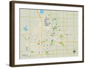 Political Map of Fargo, ND-null-Framed Art Print