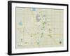 Political Map of Fargo, ND-null-Framed Art Print