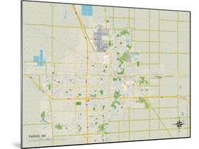 Political Map of Fargo, ND-null-Mounted Art Print