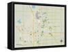 Political Map of Fargo, ND-null-Framed Stretched Canvas