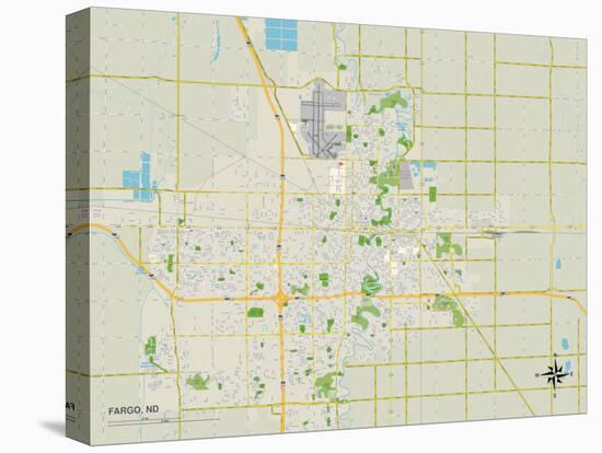 Political Map of Fargo, ND-null-Stretched Canvas