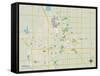 Political Map of Fargo, ND-null-Framed Stretched Canvas