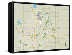 Political Map of Fargo, ND-null-Framed Stretched Canvas