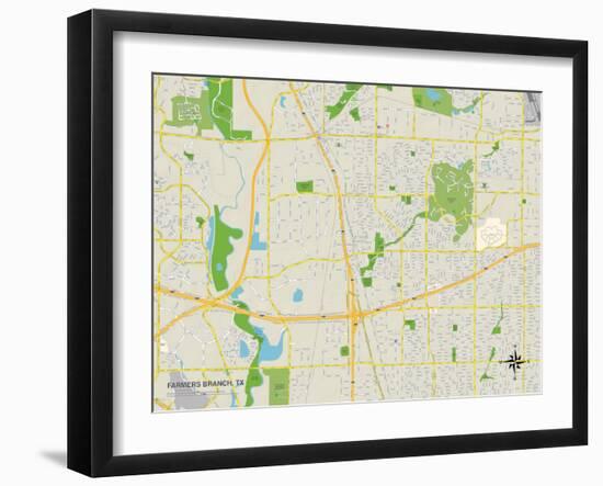 Political Map of Farmers Branch, TX-null-Framed Art Print