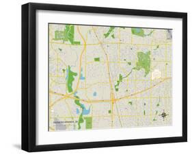 Political Map of Farmers Branch, TX-null-Framed Art Print