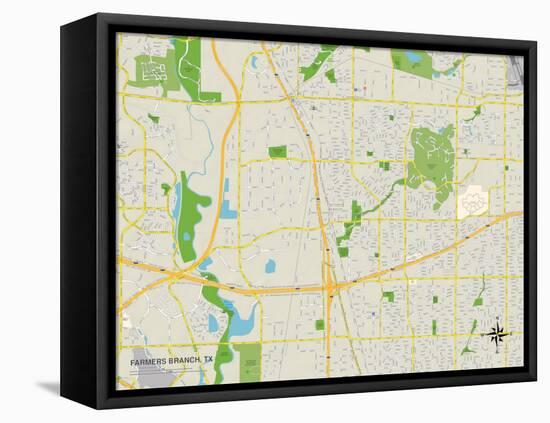 Political Map of Farmers Branch, TX-null-Framed Stretched Canvas