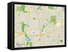 Political Map of Farmers Branch, TX-null-Framed Stretched Canvas