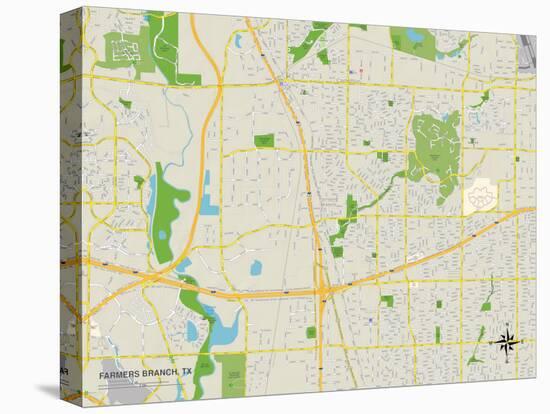 Political Map of Farmers Branch, TX-null-Stretched Canvas
