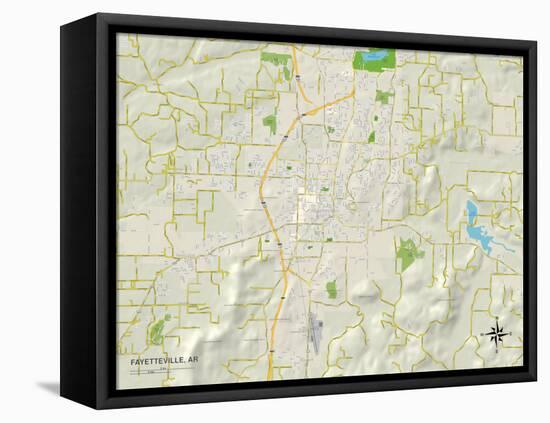 Political Map of Fayetteville, AR-null-Framed Stretched Canvas