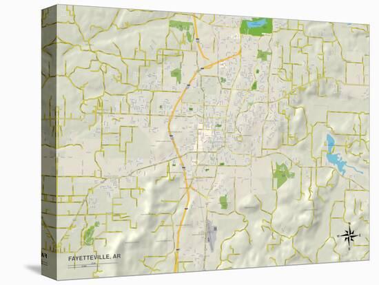 Political Map of Fayetteville, AR-null-Stretched Canvas