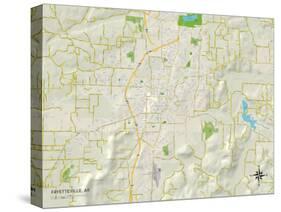 Political Map of Fayetteville, AR-null-Stretched Canvas