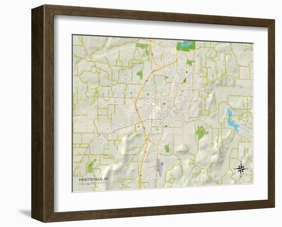 Political Map of Fayetteville, AR-null-Framed Art Print