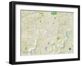 Political Map of Fayetteville, AR-null-Framed Art Print