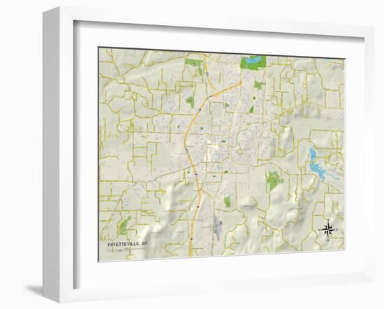 Political Map of Fayetteville, AR-null-Framed Art Print