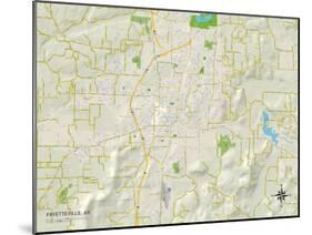 Political Map of Fayetteville, AR-null-Mounted Art Print