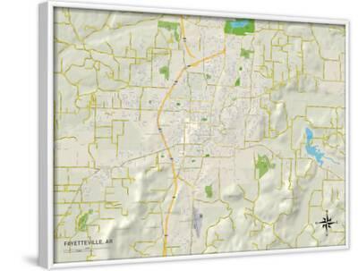'Political Map of Fayetteville, AR' Print | AllPosters.com