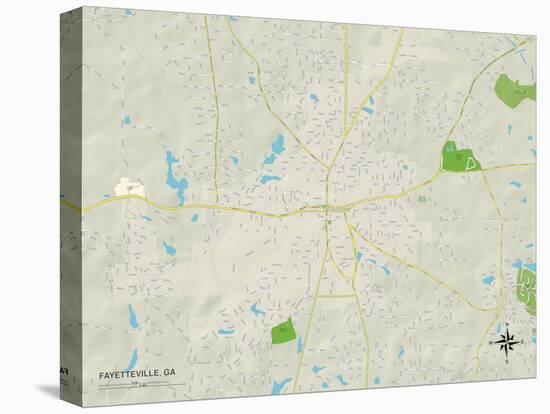 Political Map of Fayetteville, GA-null-Stretched Canvas