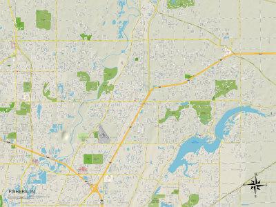 'Political Map of Fishers, IN' Print | AllPosters.com