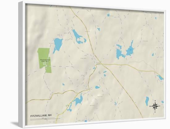 Political Map of Fitzwilliam, NH-null-Framed Art Print