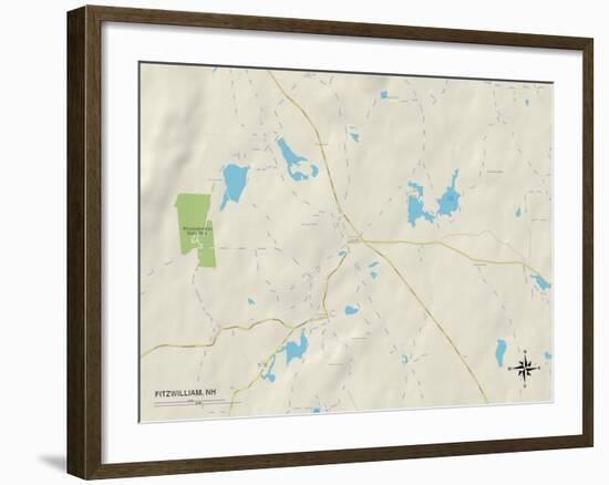 Political Map of Fitzwilliam, NH-null-Framed Art Print
