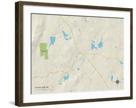 Political Map of Fitzwilliam, NH-null-Framed Art Print