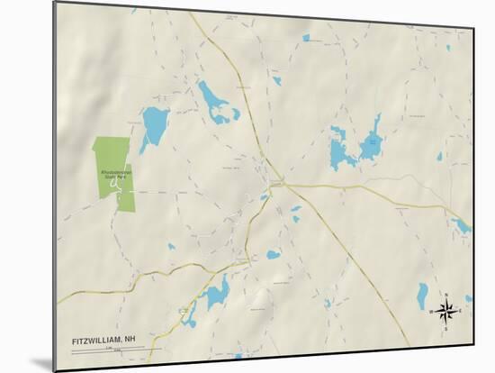 Political Map of Fitzwilliam, NH-null-Mounted Art Print