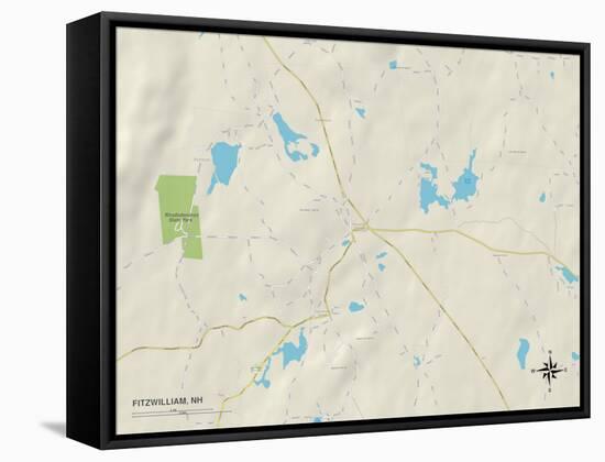 Political Map of Fitzwilliam, NH-null-Framed Stretched Canvas