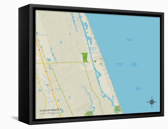 Political Map of Flagler Beach, FL-null-Framed Stretched Canvas