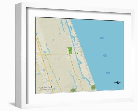 Political Map of Flagler Beach, FL-null-Framed Art Print