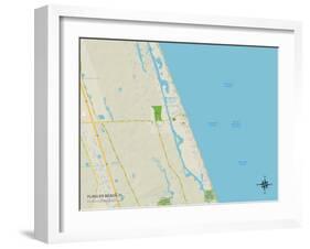 Political Map of Flagler Beach, FL-null-Framed Art Print